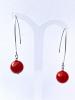 Boucles longues épurées en jaspe rouge brique